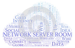 Network Server Room word cloud.
