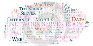 Network Server Room word cloud.