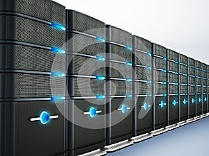 Network servers. 3D illustration.