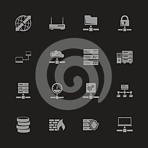 Network Servers - Flat Vector Icons