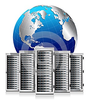 Network Servers with World Globe