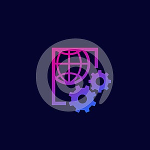 Network settings icon, vector