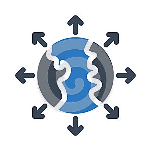 Network sharing vector glyph color icon