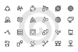 Network and Sharing Vector Outline Icons 1