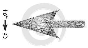Network Sharp Left Arrow Vector Mesh