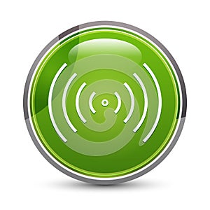 Network signal icon elegant green round button vector illustration