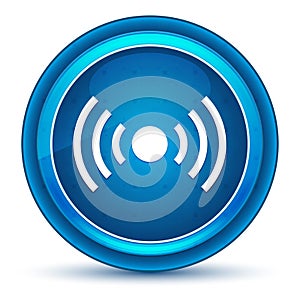 Network signal icon eyeball blue round button