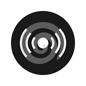 Network signal icon flat black round button vector illustration