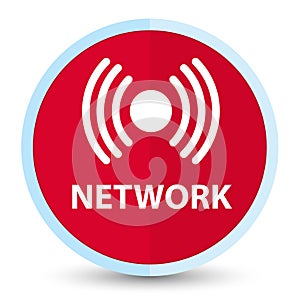 Network (signal icon) flat prime red round button