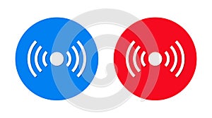 Network signal icon flat trendy round button set