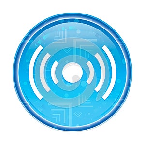 Network signal icon floral blue round button