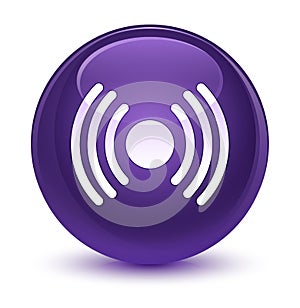 Network signal icon glassy purple round button