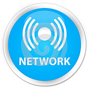 Network (signal icon) premium cyan blue round button