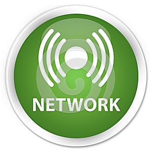 Network (signal icon) premium soft green round button