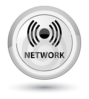 Network (signal icon) prime white round button