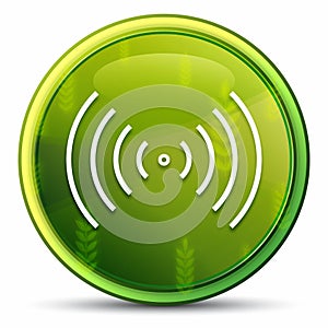 Network signal icon spring bright natural green round button illustration