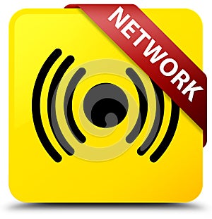 Network (signal icon) yellow square button red ribbon in corner