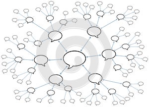 Rumors Network Speech Bubbles Gossip Factory Web Pattern