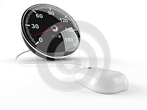 Network speed meter with computer mouse
