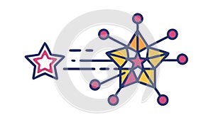Network Star Connection Node Technology Icon, vector design Generative AI