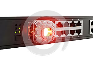 Network switch with active port light