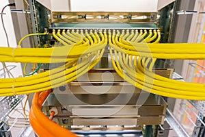 Network switch connections for network cable RJ45 and cable fiber optic cable