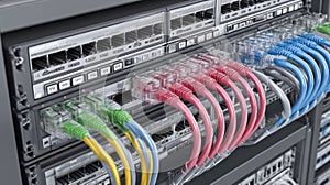 Network switch ethernet cable data center server rack internet connection information technology digital communication hardware