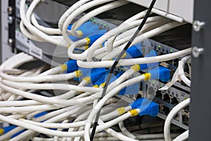 Network switch HUB and ethernet cables LAN