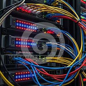 Network switch with multi-colored cables design