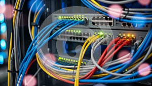 Network switch with multi-colored cables