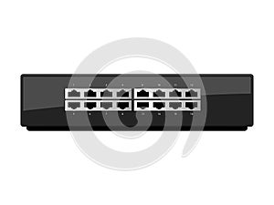 Network switch, server, switch, port icon vector image. Can also be used for communication, connection, technology. Suitable for