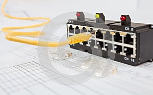 Network switch and UTP ethernet cable