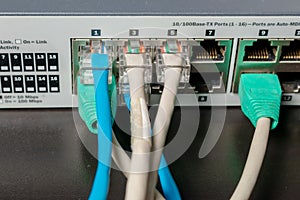 Network switch and UTP ethernet cables