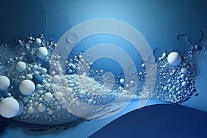 Network technology background futuristic tech blue and white wave background. Low poly 3d wire made with generative AI