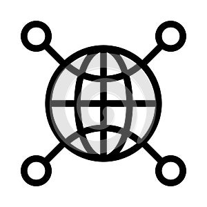 Network thin line vector icon
