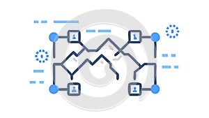 Network Topology and Data Flow Diagram Icon, vector design Generative AI