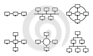 Network topology internet connection vector illustration