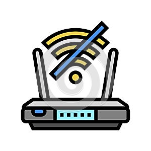 network troubles repair computer color icon vector illustration