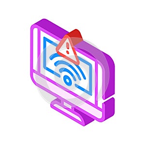 network troubles repair computer isometric icon vector illustration