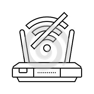 network troubles repair computer line icon vector illustration