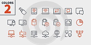 Network UI Pixel Perfect Well-crafted Vector Thin Line Icons 48x48 Ready for 24x24 Grid with Editable Stroke.