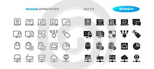 Network UI Pixel Perfect Well-crafted Vector Thin Line And Solid Icons 30 2x Grid for Web Graphics and Apps. Simple