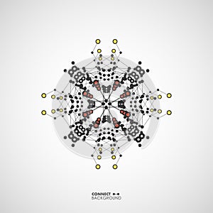 Network vector abstract figure. Design pattern with connect dots and lines