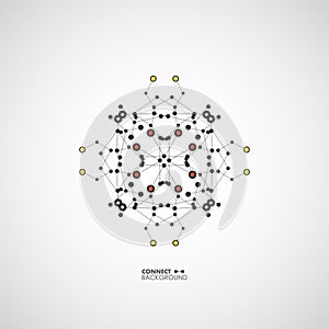 Network vector abstract figure. Design pattern with connect dots and lines