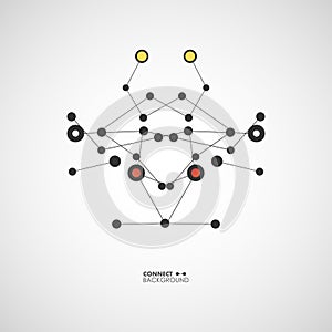 Network vector abstract figure. Design pattern with connect dots and lines