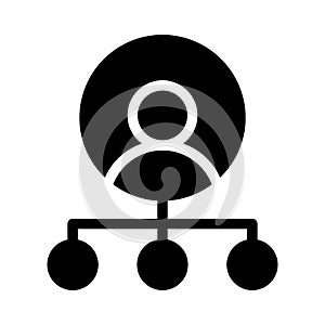 Network vector glyph flat icon