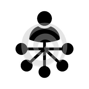 Network glyph flat vector icon