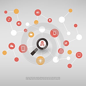 Network Vulnerability - Virus, Malware, Ransomware, Fraud, Spam, Phishing, Email Scam, Hacker Attack - IT Security Concept Design