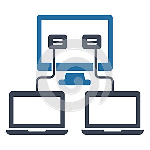 Network workflow Glyph Isolated Vector icon which can easily modify or edit