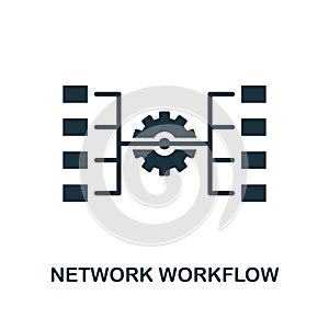 Network Workflow icon. Monochrome style design from big data icon collection. UI. Pixel perfect simple pictogram network workflow